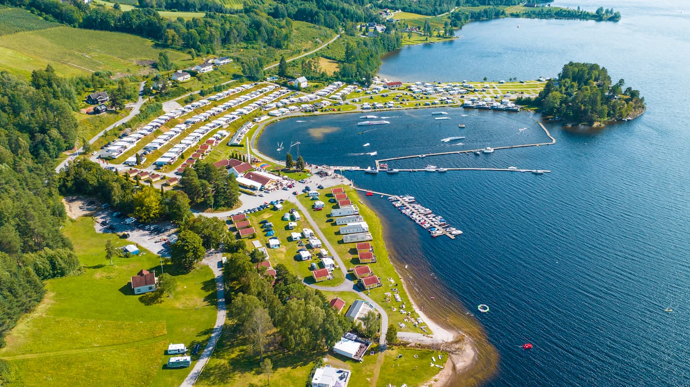 Oversiktsbilde over Norsjø Telemark