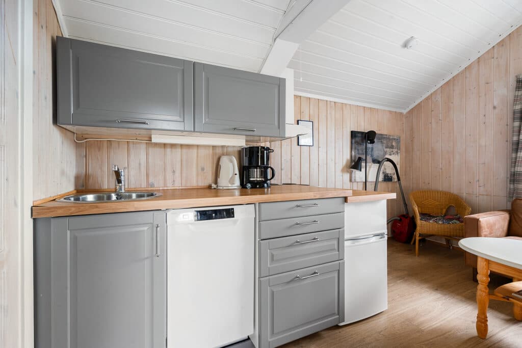 Interiör för stuga Synshornhytte på Beitostølen, kjøkken