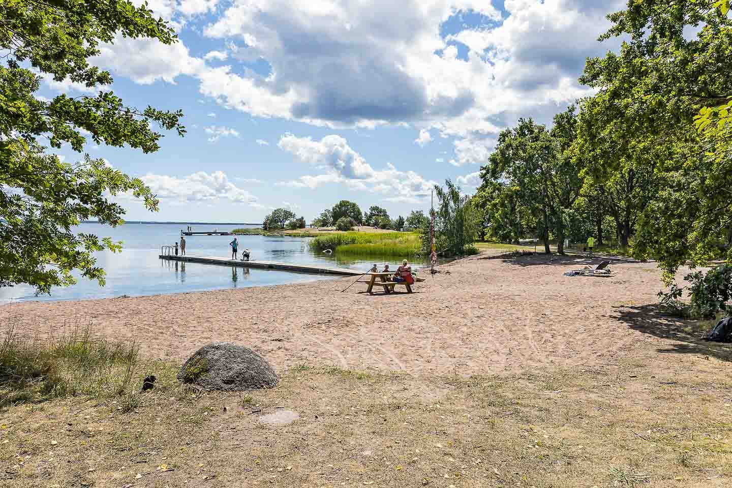 Campingplass ved kysten i Kalmar, Sverige