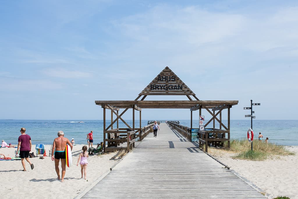 Campingplass nær strand i Åhus, Sverige