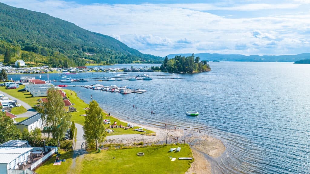 Strand, hytter og bading Norsjø - Telemark