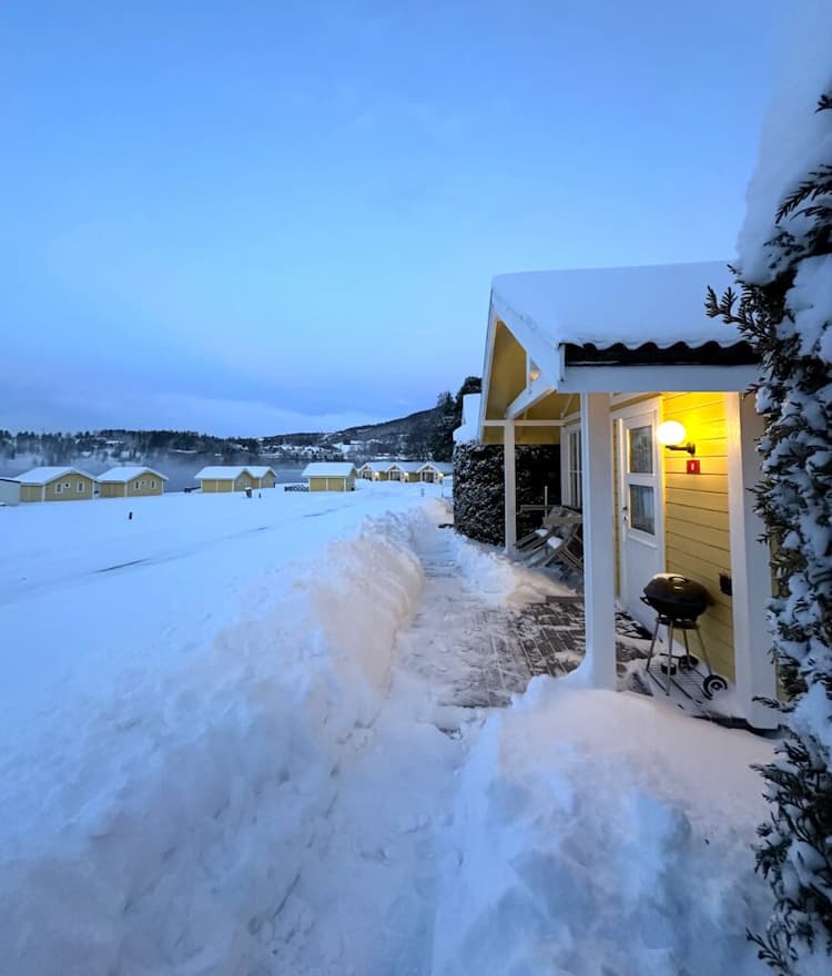 Vinter Norsjø Norsjøhytter snerikt