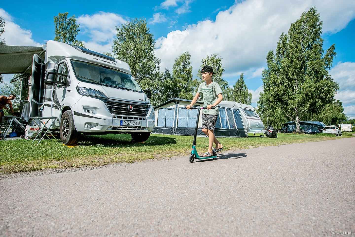 Camping nær skiløyper i Falun, Sverige