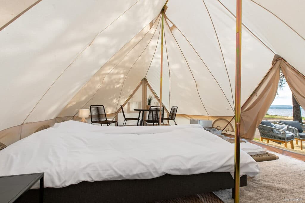 Glamping glampingtält siljansbadet rättvik