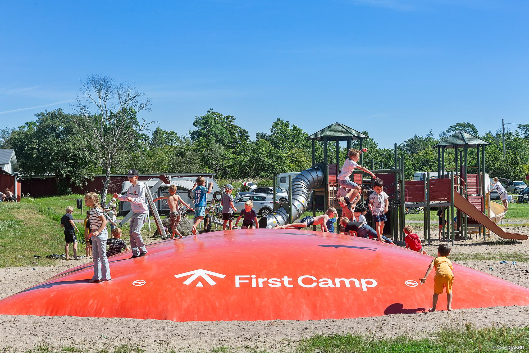 Campingplass nær strender på Öland, Sverige