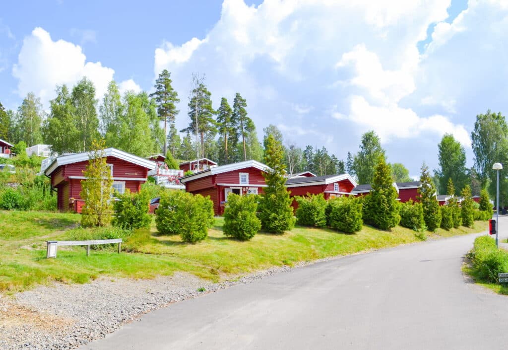 Exteriör för Sjöfåglarna, en stuga på Sommarvik i Värmland.