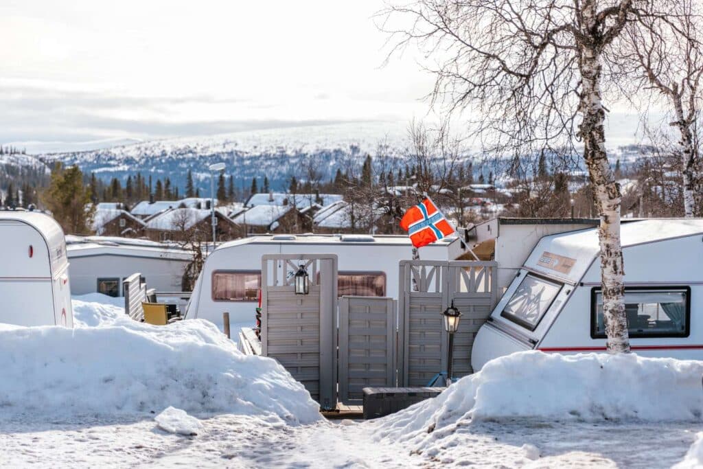 Vinter på campingplassen First Camp Beitostølen - Valdres