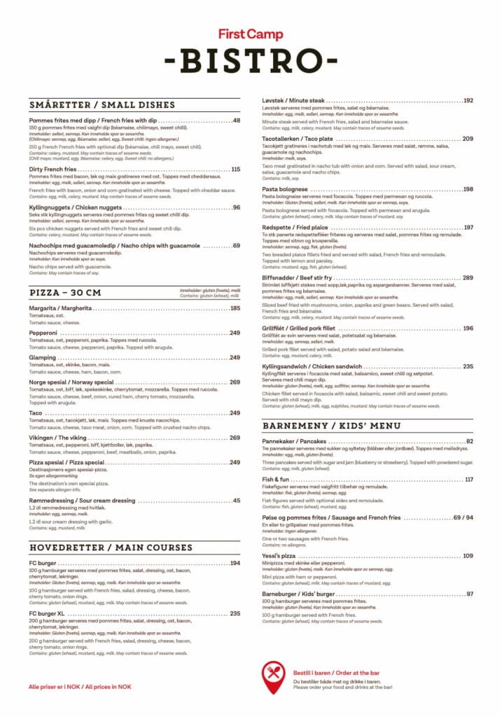 Bistro Meny Norge
