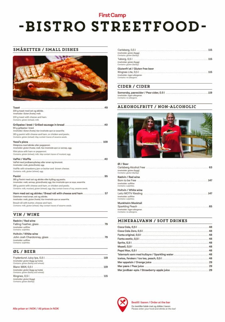 First Camp Street Food meny 2026